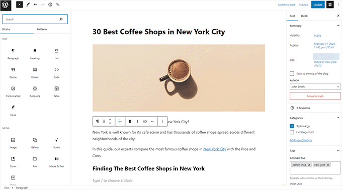 Edytor bloków w WordPress Block editor in WordPress