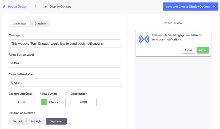 Popup modal în stil Safari