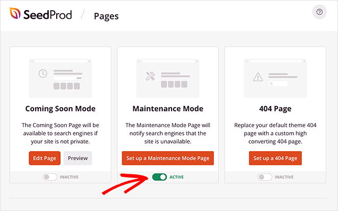 ativar o modo de manutenção SeedProd SeedProd activate maintenance mode