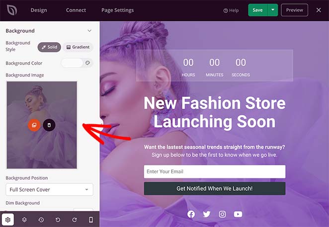 woocommerce em breve imagem de fundo SeedProd WooCommerce coming soon page