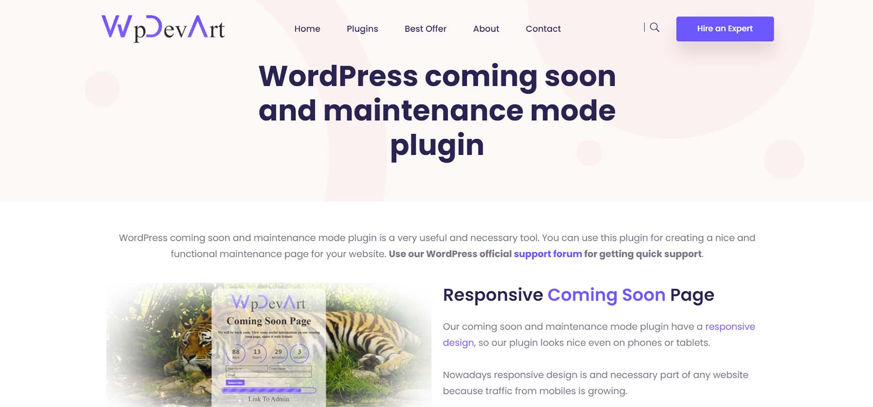 WP Dev Art WordPress kommt bald und Wartungsmodus-Plugin