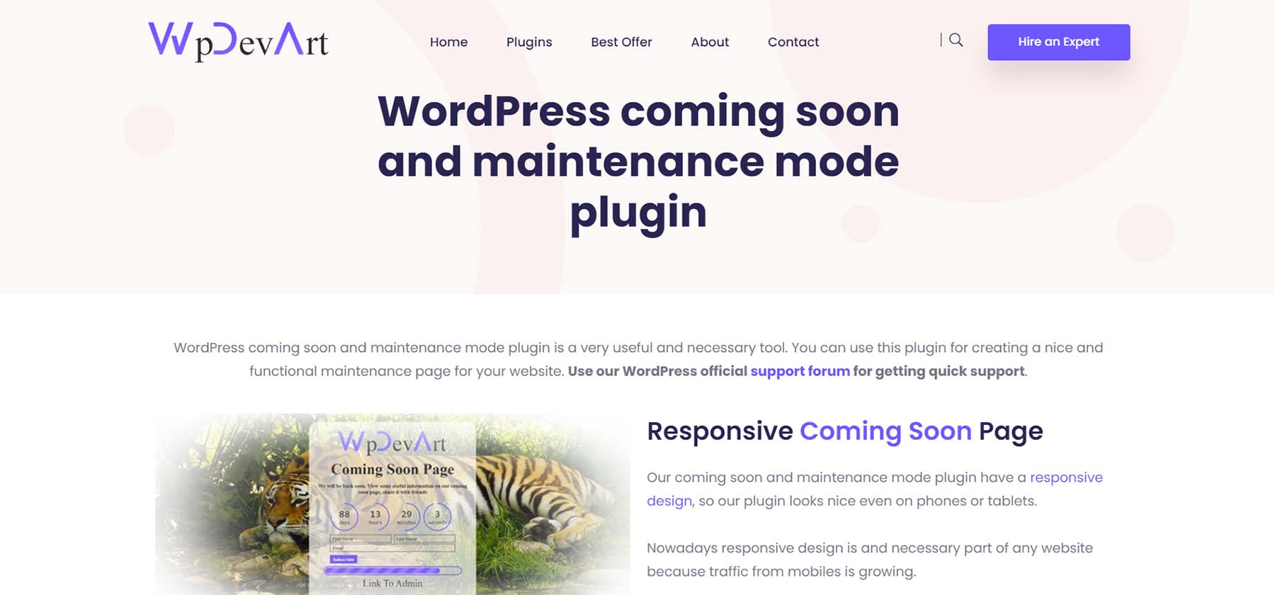 Wkrótce WP Dev Art WordPress i wtyczka trybu konserwacji