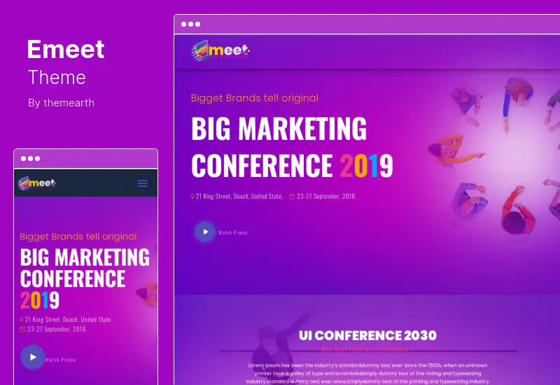 Tema Emeet - Tema WordPress pentru evenimente, conferințe și întâlniri