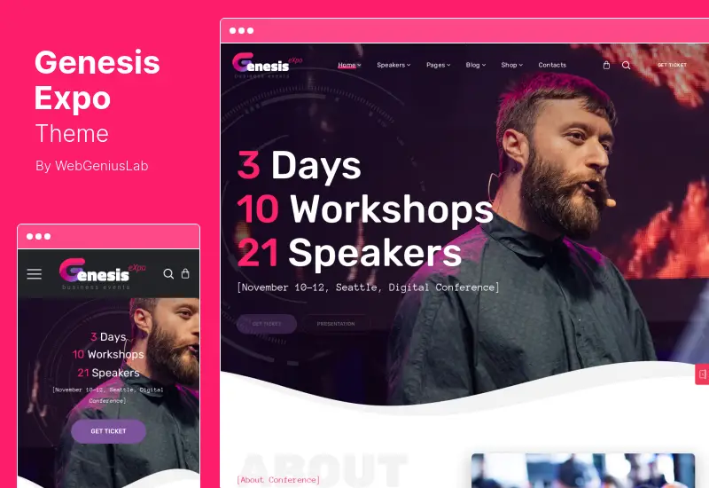 Tema GenesisExpo - Tema WordPress pentru evenimente de afaceri și conferințe