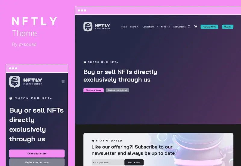 موضوع NFTLY - سمة ووردبريس لسوق NFT