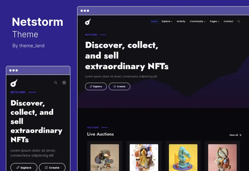 موضوع Netstorm - سمة NFT و Crypto WordPress