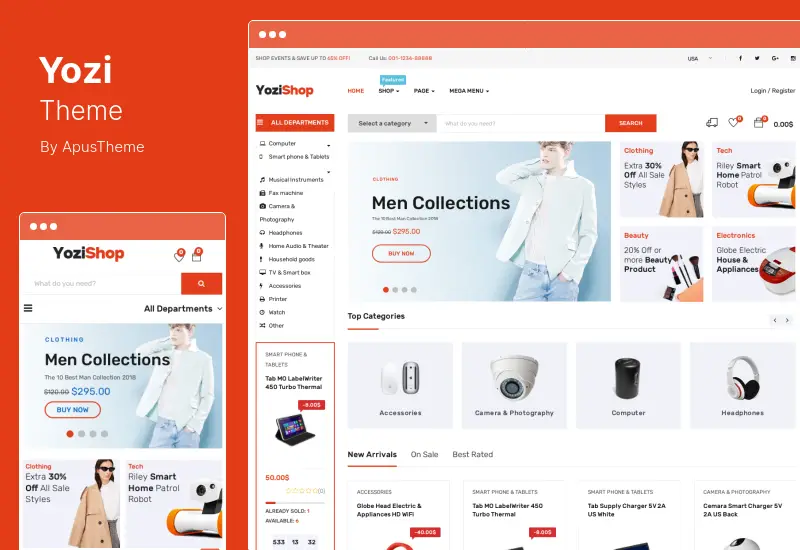 Yozi Theme - 다목적 전자제품 WooCommerce 워드프레스 테마