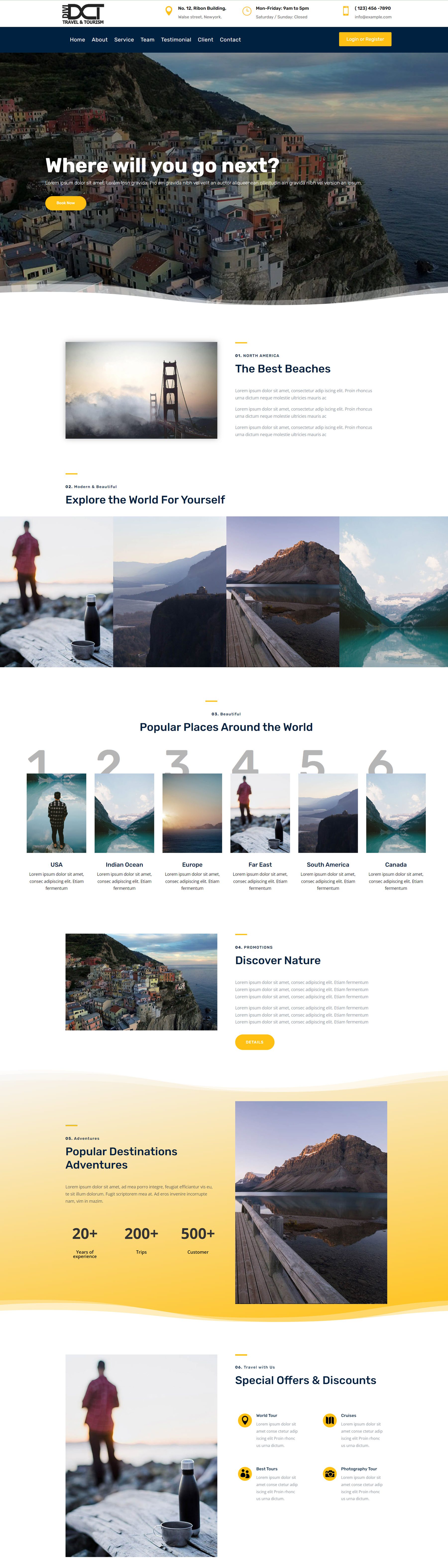 تسليط الضوء على منتج Divi The Ultimate Divi Module UI Kit Travel 1