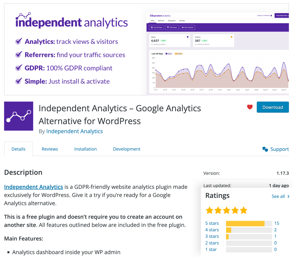 Unabhängiges Analytics-Plugin