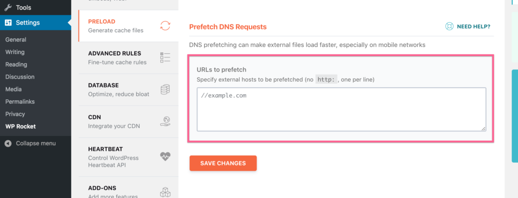 Wp Rocket Prefetch Dns