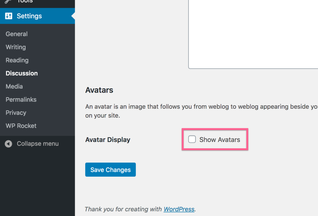 Wordpress Disable Avatars