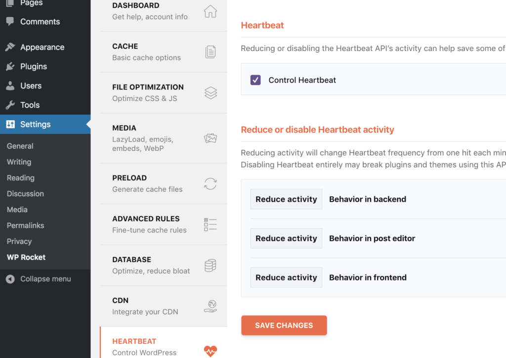 Wp Rocket Heartbeat API