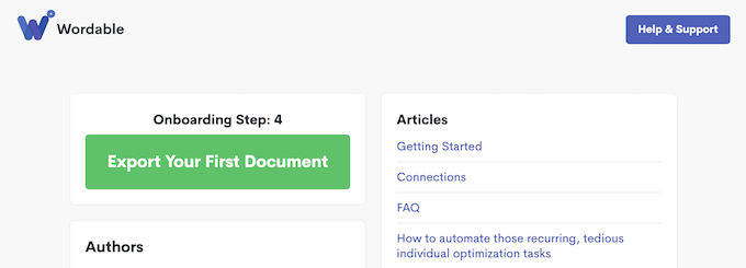Wordable 계정을 WordPress 웹사이트에 연결하기 Connecting a Wordable account to a WordPress website
