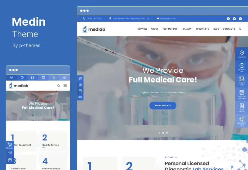 Medin テーマ - 医療センターの WordPress テーマ
