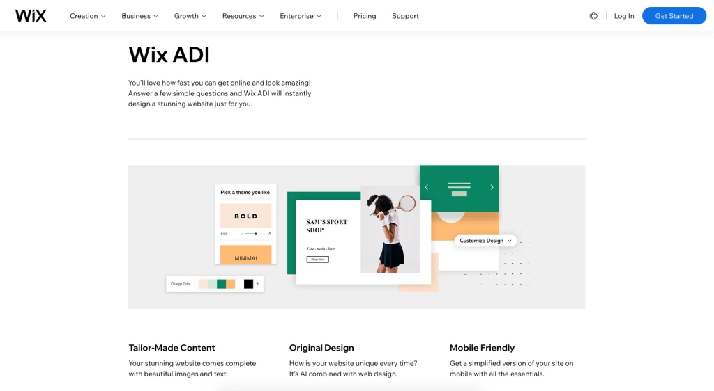 Wix ADI คือเครื่องมือสร้างเว็บไซต์ AI ที่ดีที่สุด