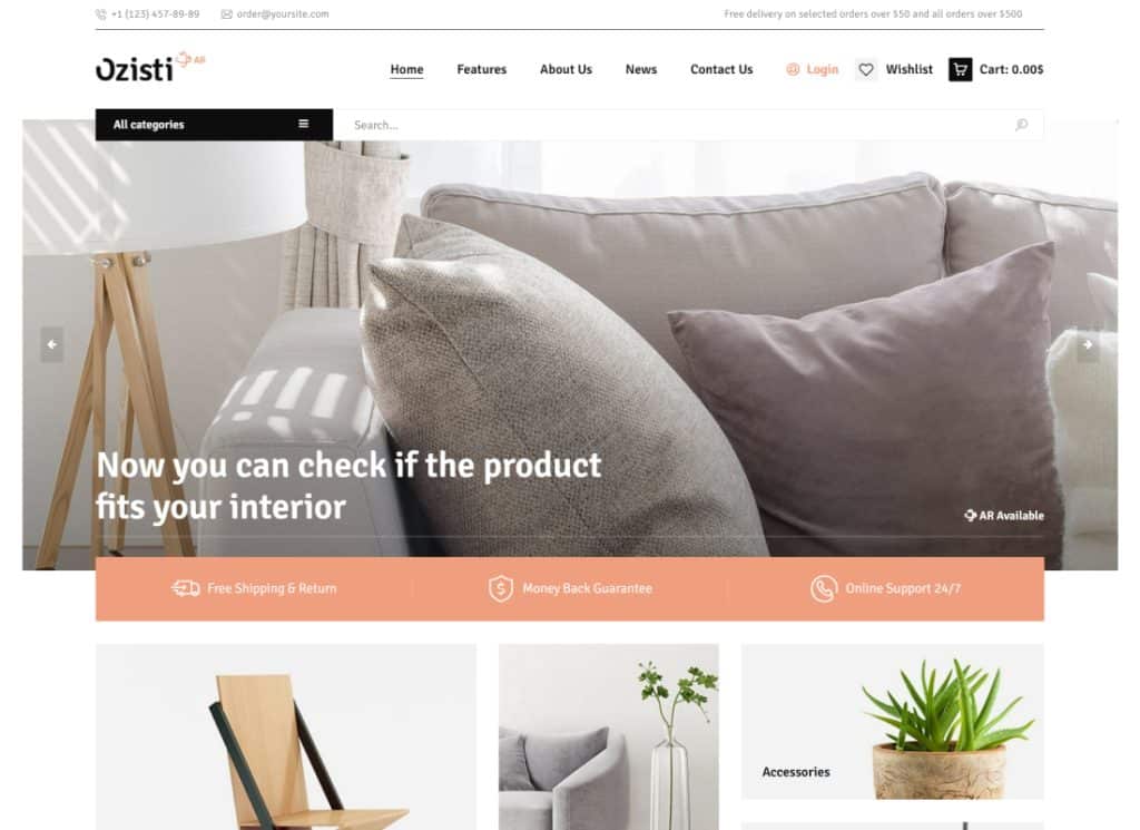 Ozisti | Ein Multi-Concept WooCommerce WordPress Theme Augmented Reality Store Ready