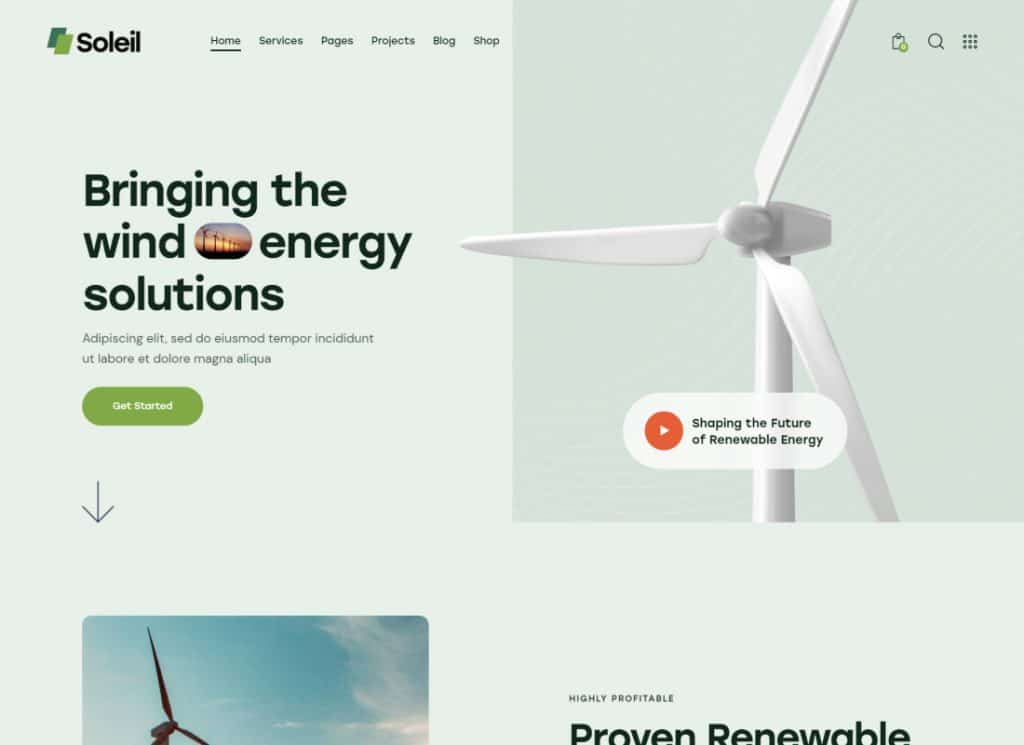 Soleil | Panel Surya & Tema WordPress Energi Terbarukan