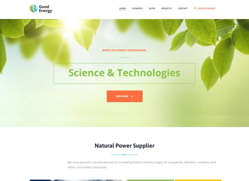 Buona Energia | Tema WordPress per l'ecologia e l'energia rinnovabile