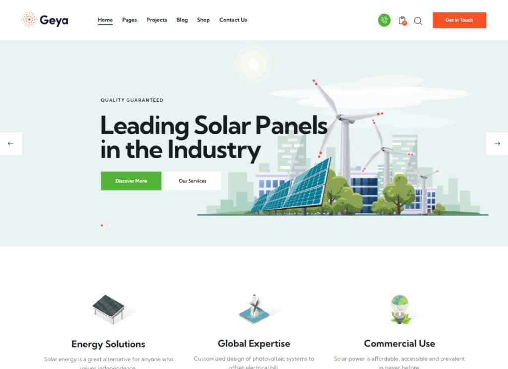Geja | Odnawialne źródła energii i ochrona ekologii Motyw WordPress