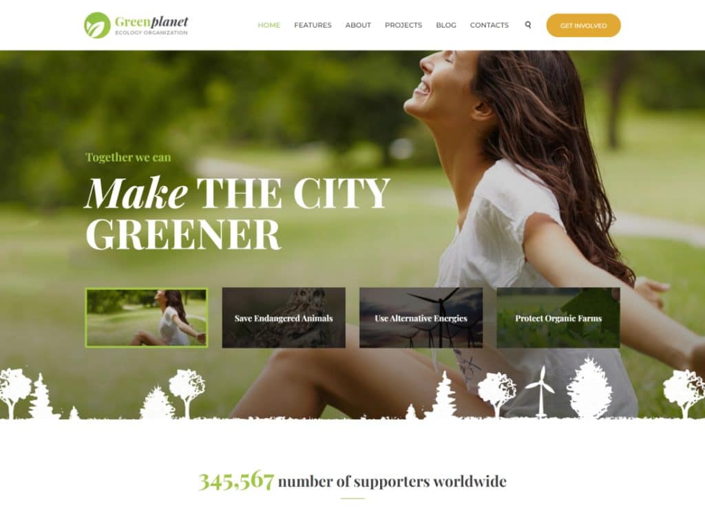 Pianeta verde | Tema WordPress per organizzazioni senza scopo di lucro ambientali