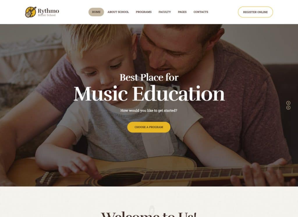 ริธโม | ธีม WordPress ของโรงเรียนสอนศิลปะและดนตรี