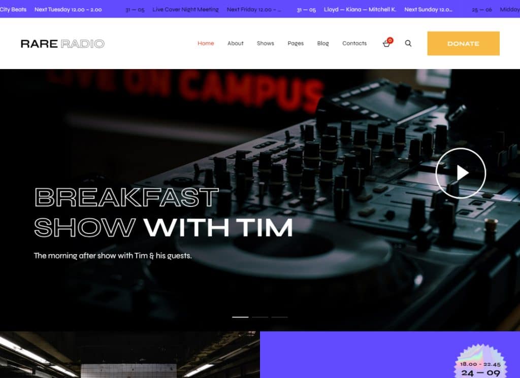 Radio rara | Estación de radio de música en línea y tema de WordPress para podcasts