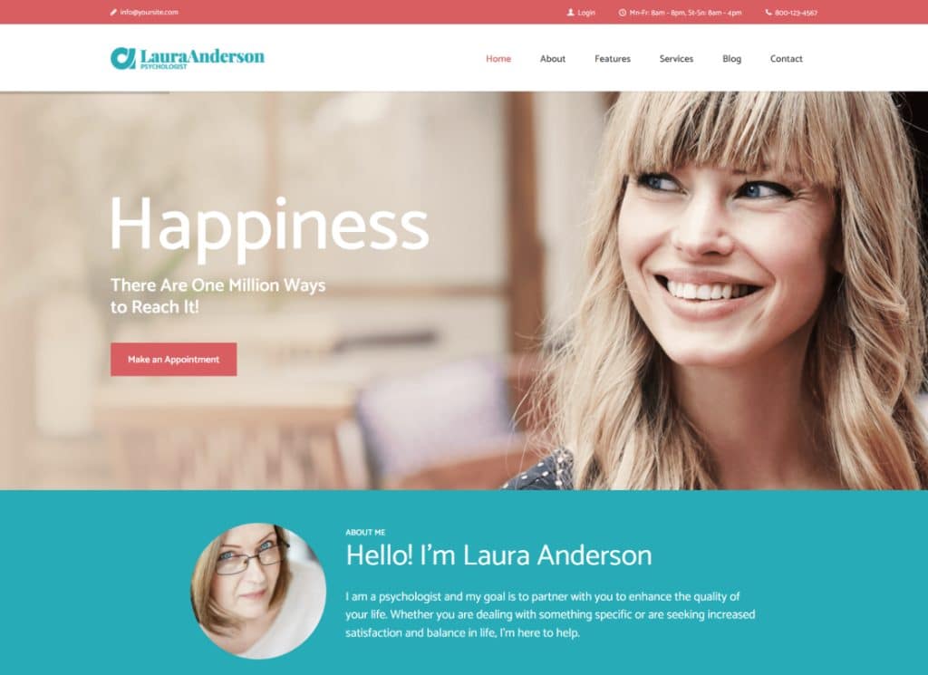 psycholog | Motyw WordPress dla lekarza zajmującego się terapią i poradnictwem