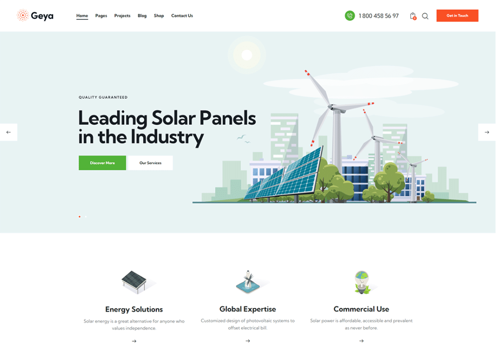 Geya - Erneuerbare Energien & Umweltschutz WordPress Theme