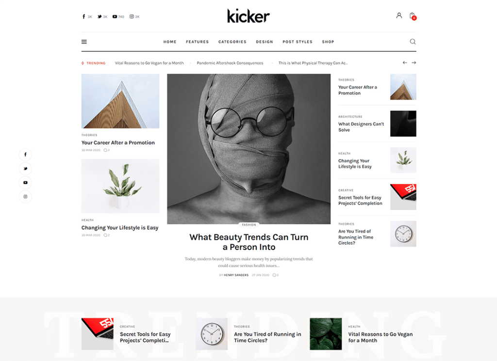 Kicker - Thème WordPress pour blogs polyvalents