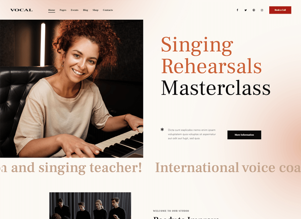 Vocal - 歌と声のアーティストの WordPress テーマ