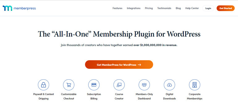 MemberPress Complemento de membresía todo en uno