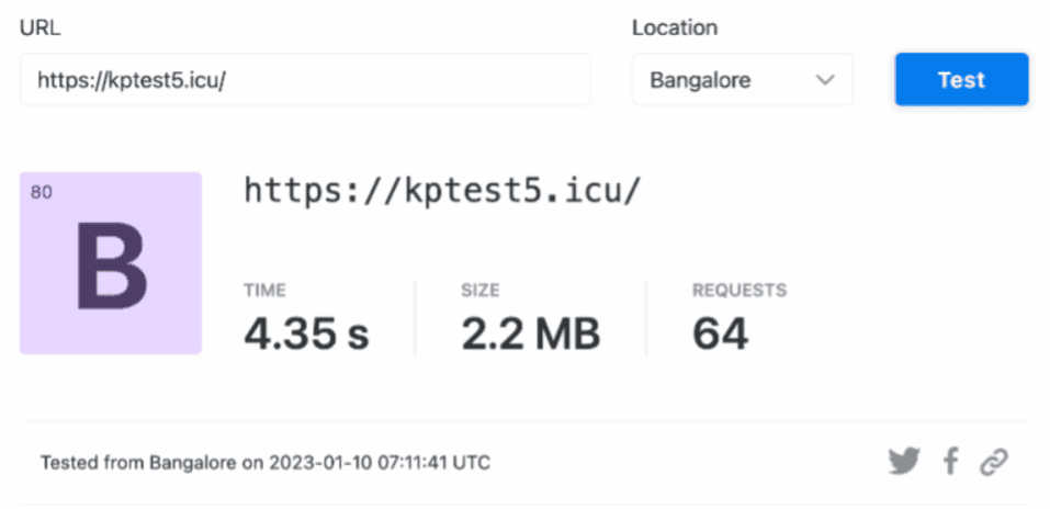 YouStable Hızları - Bangalore
