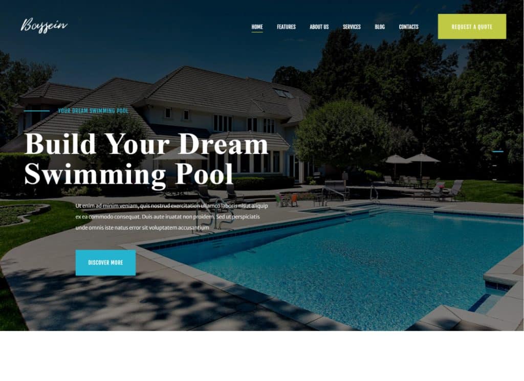盆栽 |游泳池清洁和维护服务 WordPress 主题