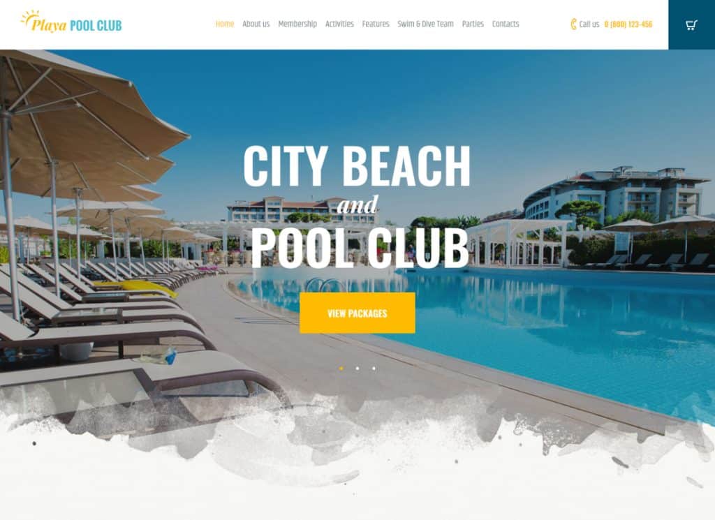 playa | Ciudad y playa privada y club de piscina Tema de WordPress