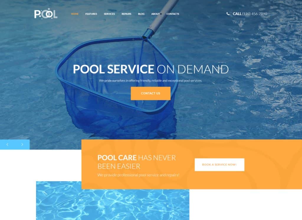 Thème WordPress pour les services d'entretien et de nettoyage de piscines