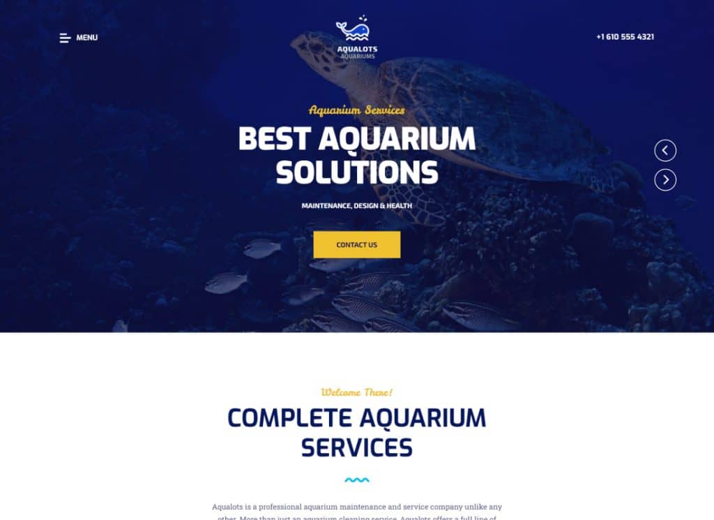 Aqualot | Tema WordPress per servizi di installazione e manutenzione dell'acquario