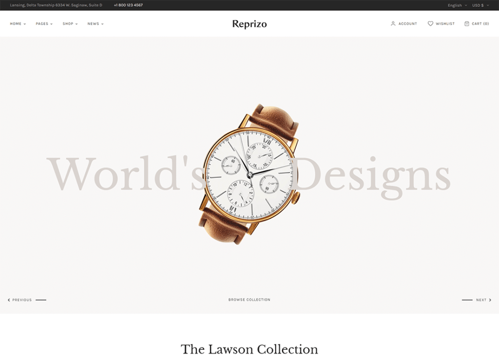 Reprizo - Tema WordPress per negozio di gioielli e orologi