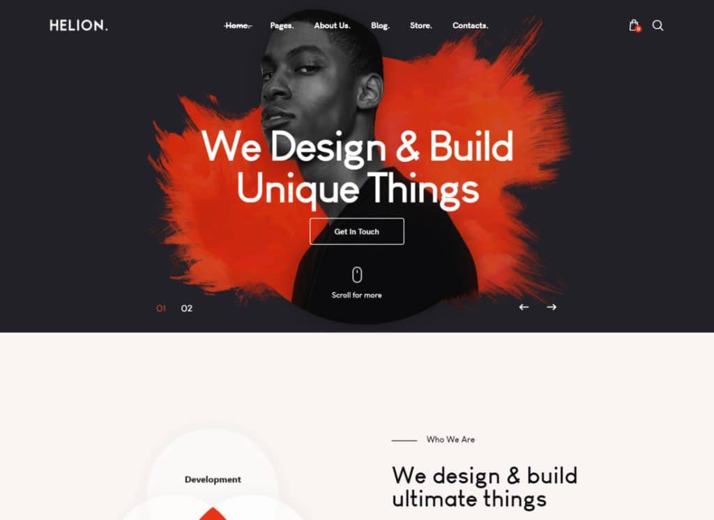 Helion — тема WordPress для личного творческого портфолио