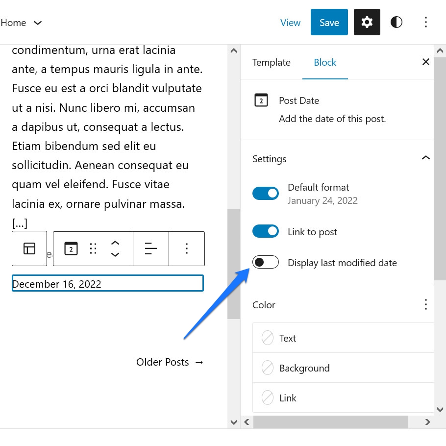 Anzeige des Datums der zuletzt geänderten Veröffentlichung