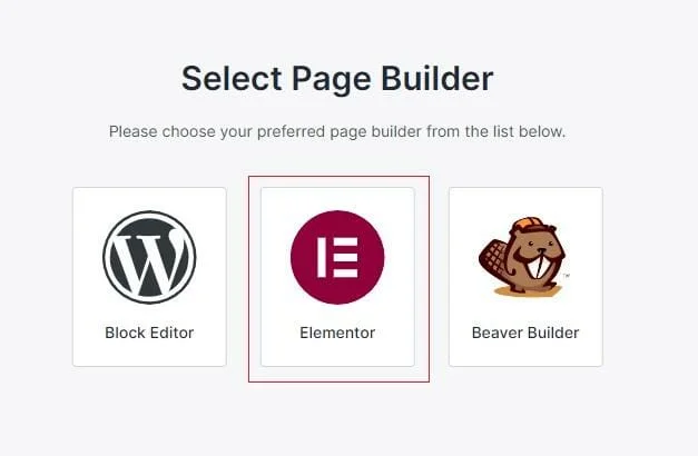seleccione un creador de páginas