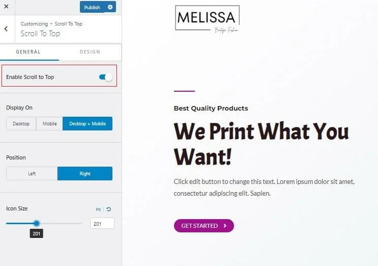 opțiuni globale de stil - personalizați tema woocommerce pasul 6