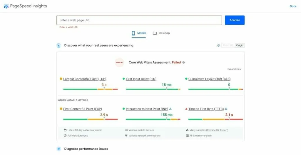 ธีม woocommerce ที่เหมาะกับมือถือ: ข้อมูลเชิงลึกของ pagespeed โดย google