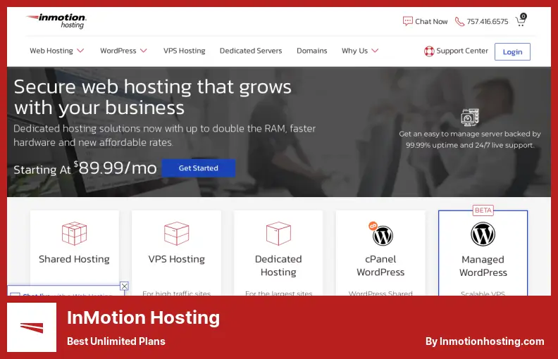 InMotion Hosting - Beste unbegrenzte Pläne
