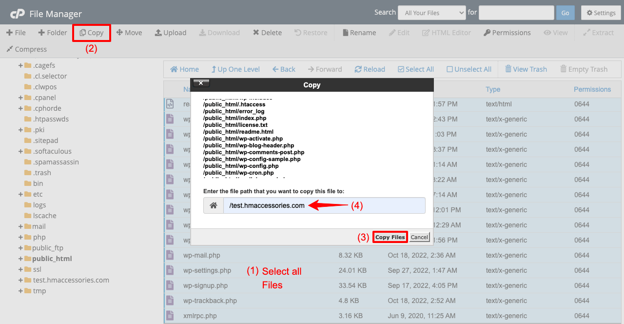 3 つの異なる方法で WordPress サイトを複製する方法 5 Copy all files from Public_html to paste on your clone site