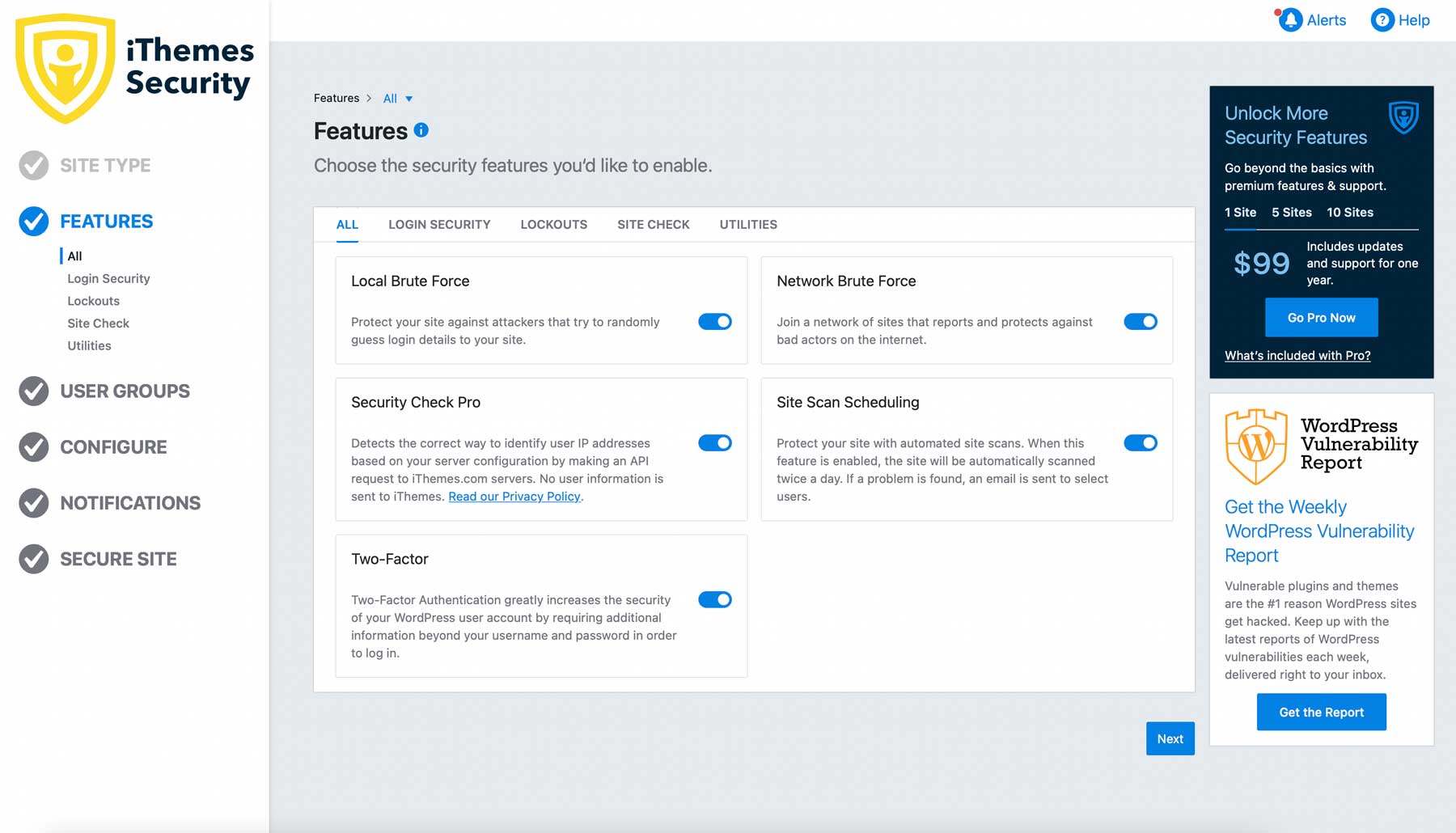 การตั้งค่าความปลอดภัยของ iThemes