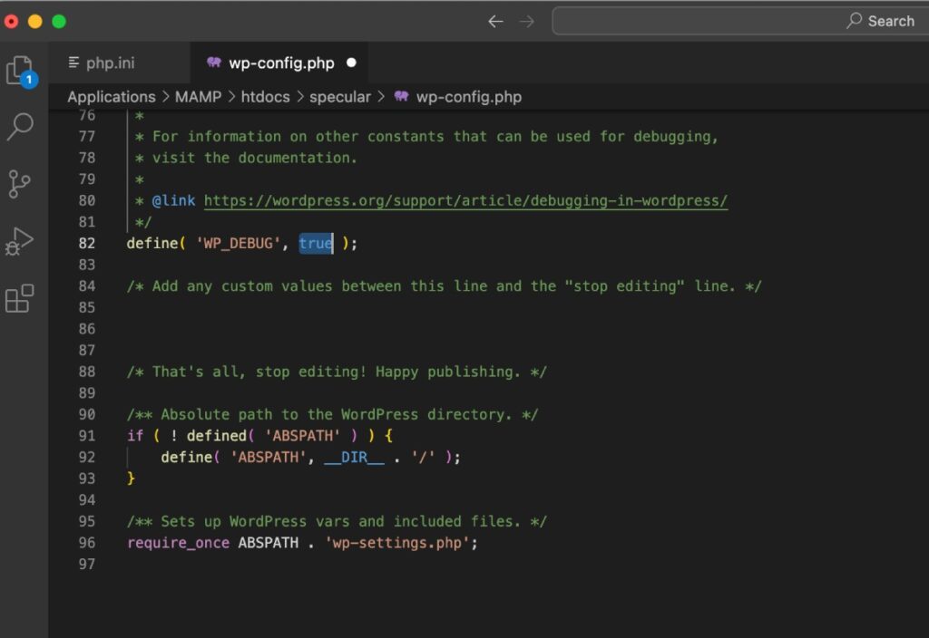 wp_debug adevărat