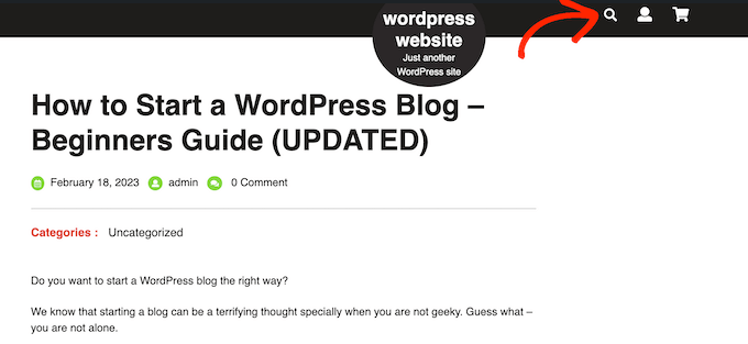 Bara de căutare încorporată WordPress The built-in WordPress search bar