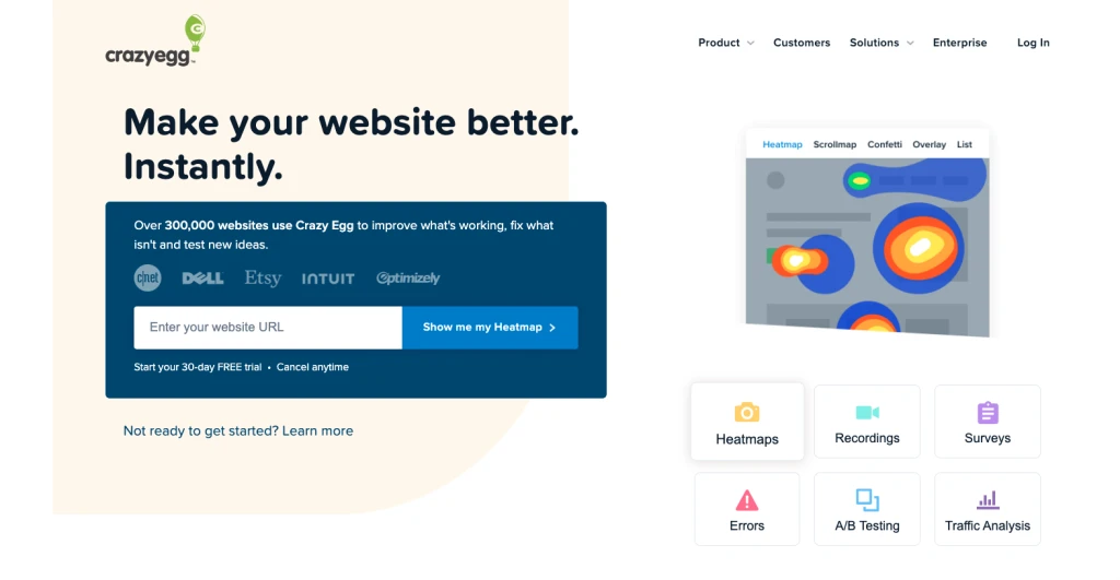 Crazy Egg a fost o alternativă de optimizare Google încă de la începuturile acestuia din urmă.