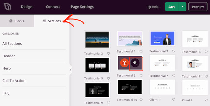 Adăugarea unei secțiuni la un șablon de pagină personalizată Adding a Section to a custom page template
