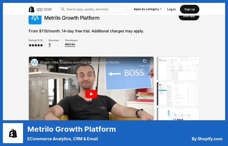 Metrilo Growth Platform - e-Commerce Analytics, CRM și e-mail